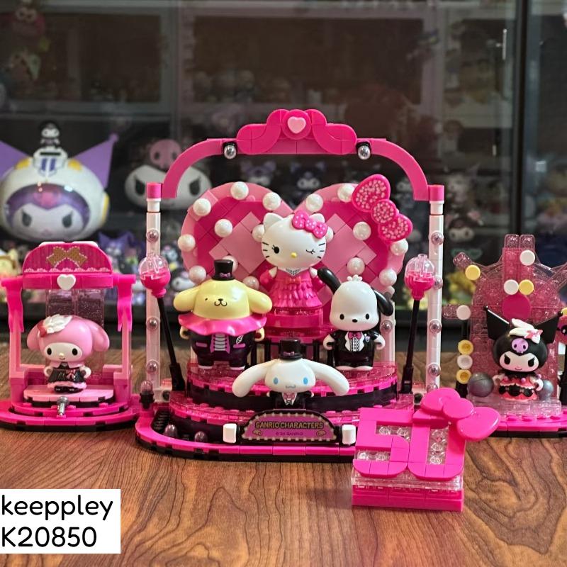 Areax Строительные Блоки Новая Sanrio Любимая Сияющая Сцена Архитектура Игрушки Украшение Коллекция Конструктор Подарок для Девочки