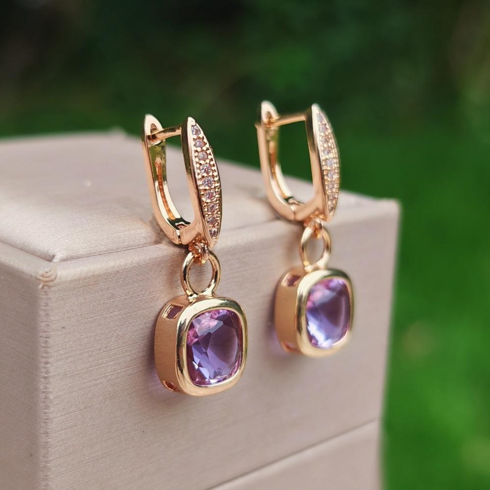 1 пара модных 5-цветных квадратных висячих сережек для женщин с кубическим цирконием, украшения на каждый день, аксессуары для вечеринок