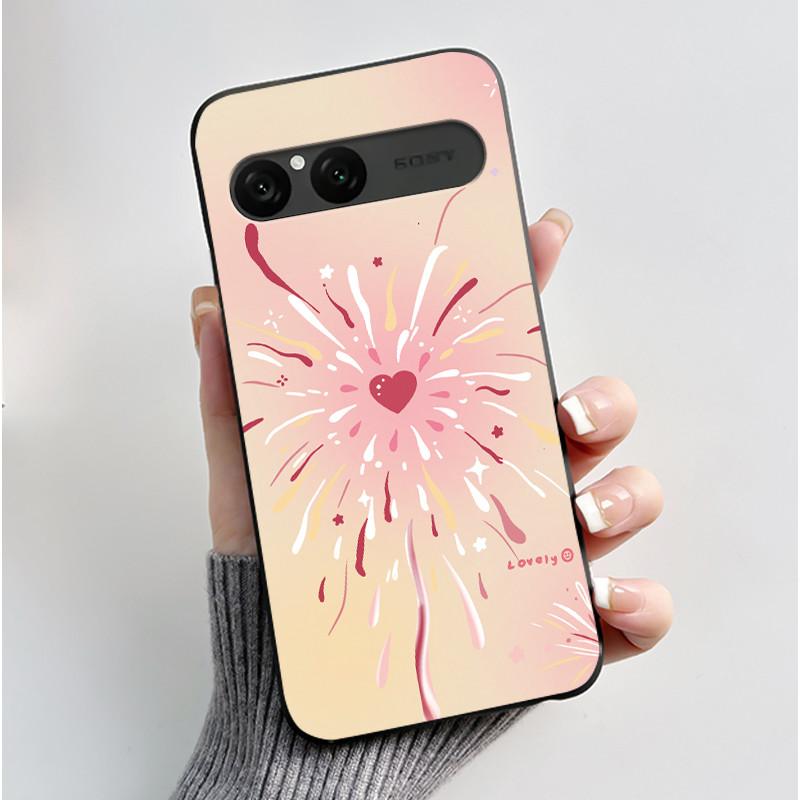 Cute Case For Sony Xperia 10 VII Fundas Capa Printing Shell Protective Cover Soft Silicone Cartoon Black Casing Coque