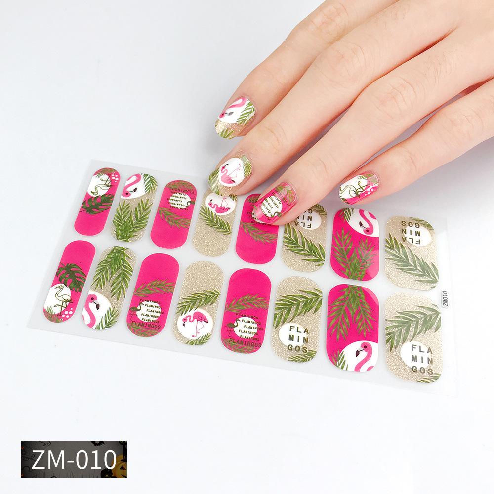 ZM Full Cover No-Cure Gel Nail Wraps, Halloween Style Autumn Winter Nail Stickers, Nail Patch Films
