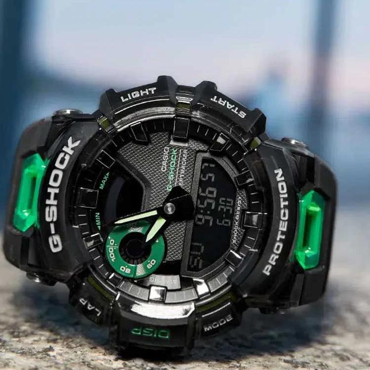 Casio G-Shock Серия G-Squad Умные Многофункциональные Часы с Шагомером Кварцевый Механизм Ремешок из Смолы 48.9 мм Мужские часы Черные GBA-900SM-1A3PR