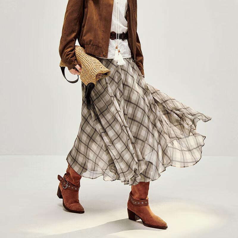 INMAN Неправильная ретро-клетчатая макси-юбка