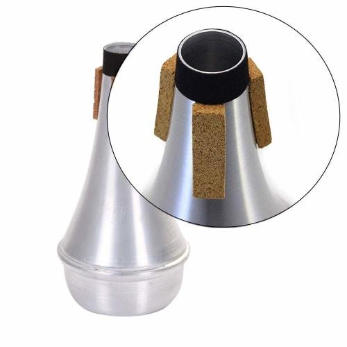 Set of 1 Trumpet Silencer Straight Mute for Trumpet Silencer, Aluminum Alloy & Cork, Sound Absorption, Sound Pressure Reduction, Silencer for Indoor a