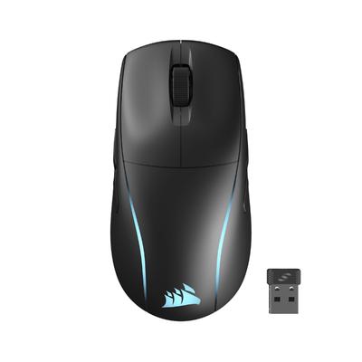 CORSAIR M75 WIRELESS Легкая RGB Игровая iCUE FPS 26000 Беспроводная Черная Мышь, Совместимая, Совместимая, 89г, DPI, QUICKSTRIKE, Bluetooth/SLIPSTREAM