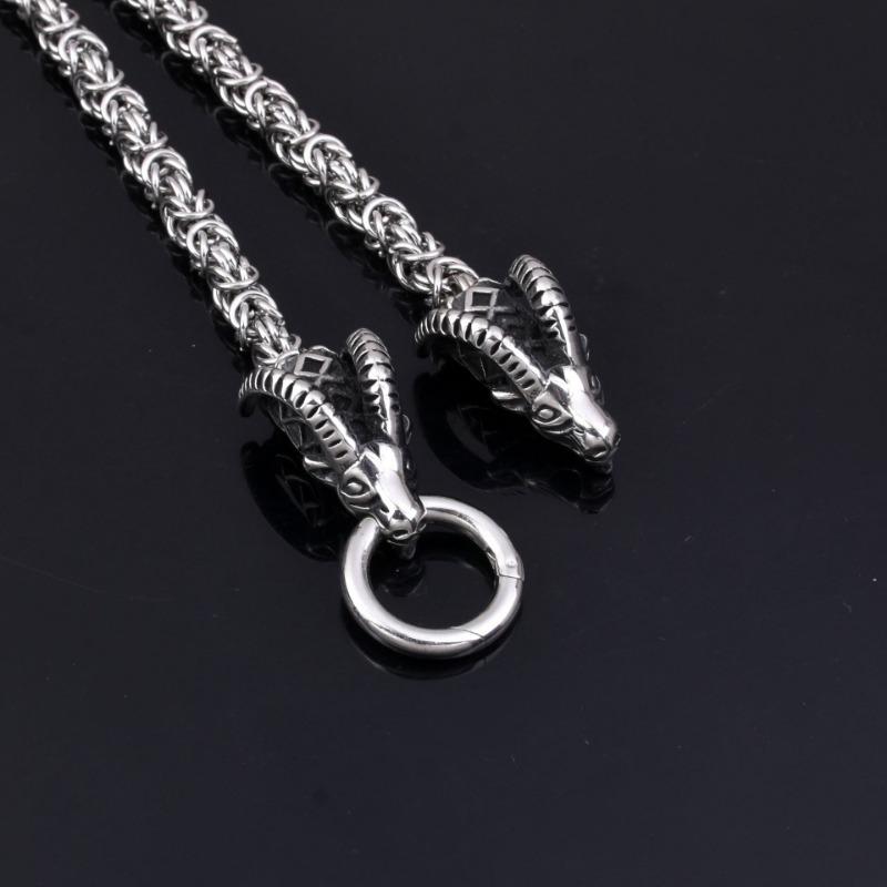 Ожерелье с головой овцы в стиле ретро, ​​ожерелье с подвеской в ​​виде молота из скандинавской мифологии, мужские аксессуары для вечеринок в стиле панк-хип-хоп, подарок на день рождения для друзей