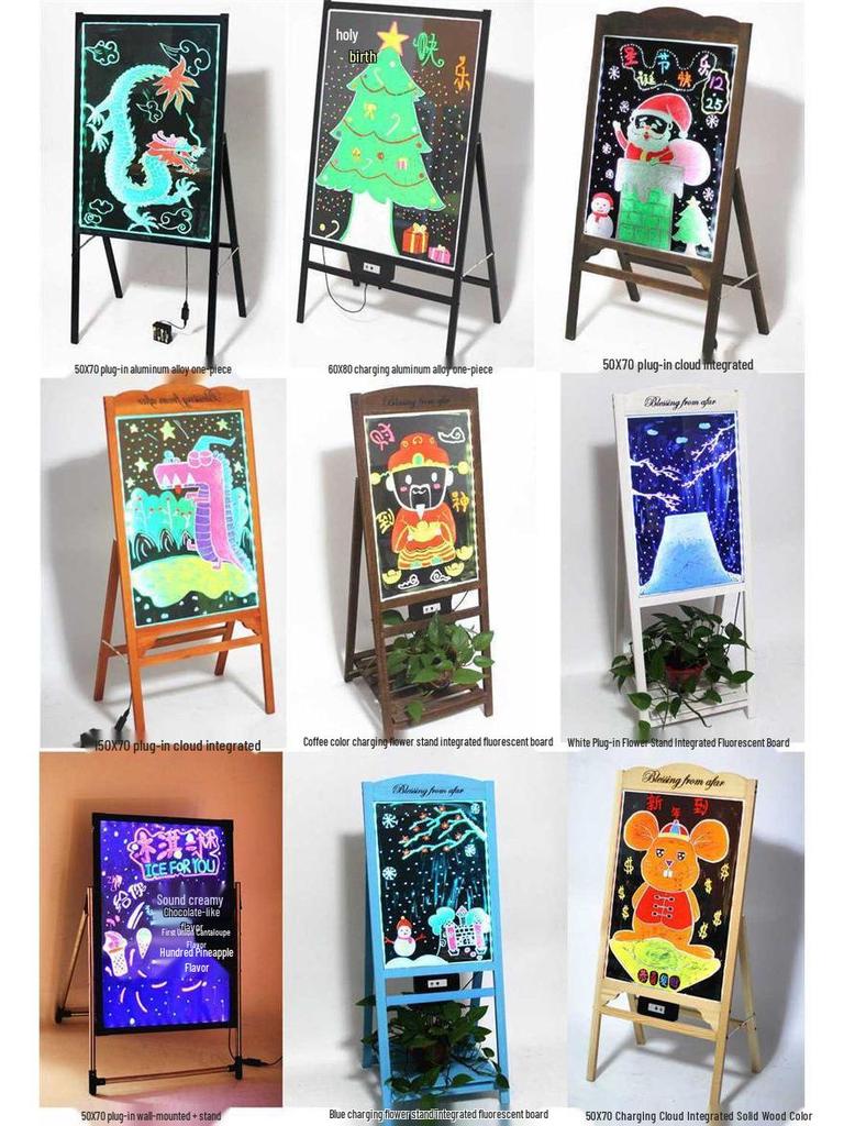 Светящаяся флуоресцентная доска для рекламы на ночном рынке и уличных киосках