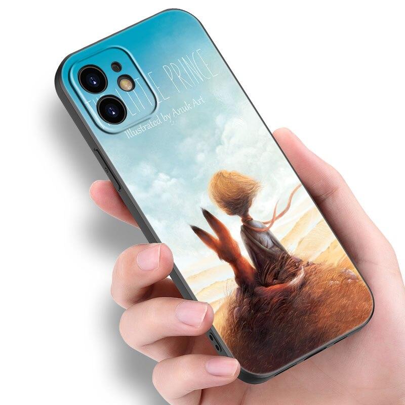 Чехол для телефона Little Prince fox для Apple iPhone 14 13 12 Mini 11 Pro Max 7 8 XR X XS 7 8 Plus SE 2020 2022 черный чехол