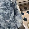 Летний Островной Стиль Отпуск Ледяной Шелк Короткий Рукав Цветочная Рубашка Мужская Гавайская Кубинский Воротник Рубашка Крутая Мода для Мужчин
