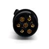 European 7-Pin Nylon Plug Socket with Rubber Pad for RV Trailer