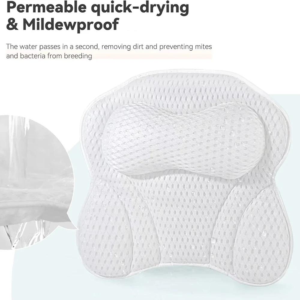 Подушка для ванны 4D, белая бабочка, присоска, нескользящая, утолщенная, быстросохнущая, мягкая, дышащая, аксессуары для ванной комнаты