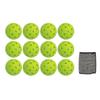 12 шт 74 мм 40 отверстий Pickleballs PE Пластиковые высокоэластичные Pickleball Outdoor Hole Balls Зеленый