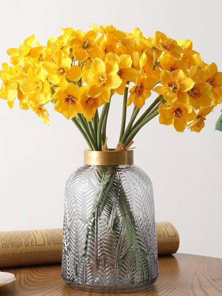 1 комплект Искусственные цветы нарциссов Искусственный цветок нарцисса Шелковые искусственные цветы Свадебный цветочный декор Букет для домашней вечеринки Свадебный офисный декор