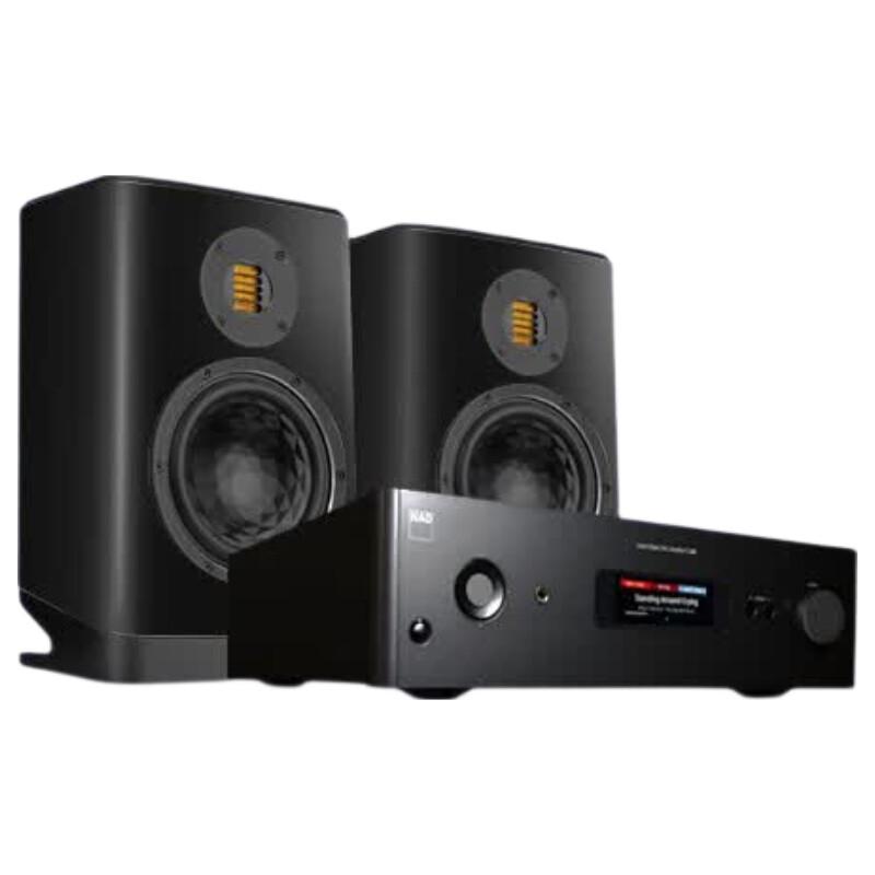 NAD C399 Hi-Fi Integrated Amplifier with ELAC BS404.2 Bookshelf Speaker System (CN version)