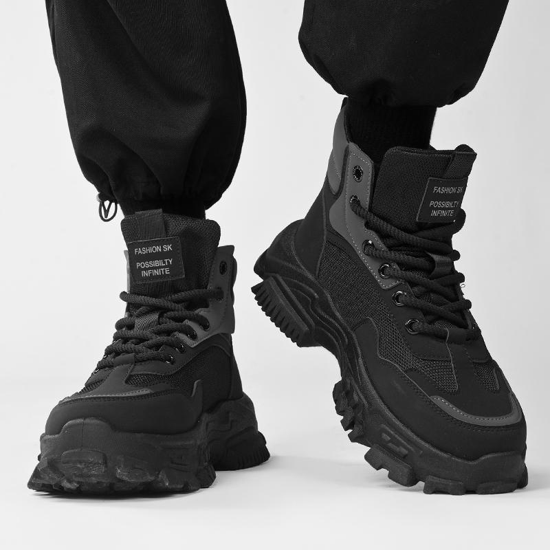 2025 New Spring Fashion Men's Shoes High-top Dad Shoes Men's Outdoor Versatile Lace-up Teen Martin Boots Men