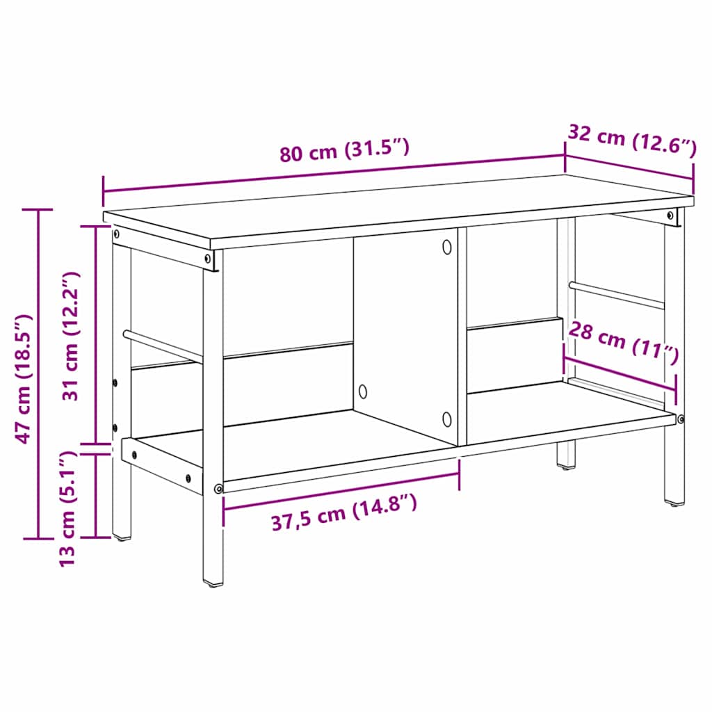 Bookshelf Black Oak Effect 82 x 32 x 47 cm Engineered Wood