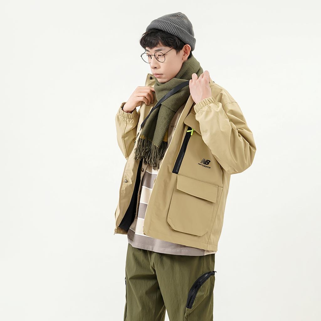 New Balance Men's New Balance Fleece Lined Stay Warm Woven Sports Jacket Khaki AMJ21357-MS
