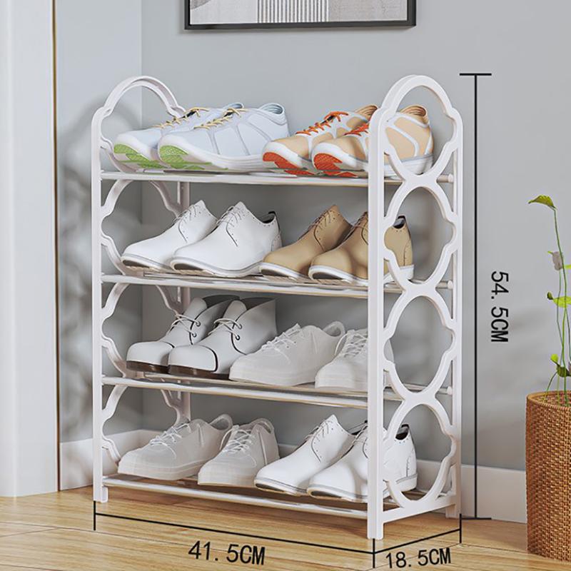 Многослойная полка для обуви, 4 слоя, простой пыленепроницаемый шкаф для хранения обуви, многослойная сборная дверная полка-органайзер для общежития