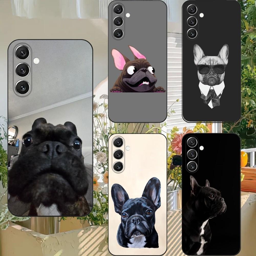 Чехол для телефона с собакой французский бульдог для Samsung S25, S24, S21, S22, S23, S30, Ultra, S20, Plus, Fe, Lite, Note, 10, 9, 5G Черный