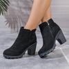 Women Platform Boots Women's Ankle Boots Autumn Elegant Faux Suede Elegant Concise Solid Colors High Heel Ankle Boots