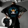 Футболка с принтом Аниме One Piece Король Пиратов Мужская Женская Хлопковая С Коротким Рукавом Уличная Повседневная Одежда Топы С Манга Графикой 2026 Лето Y2k