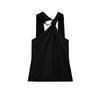 Fall and Winter New Women's Clothing French Design Sleeveless Halter Gold Inlay and Bow Tie Tops 4938106