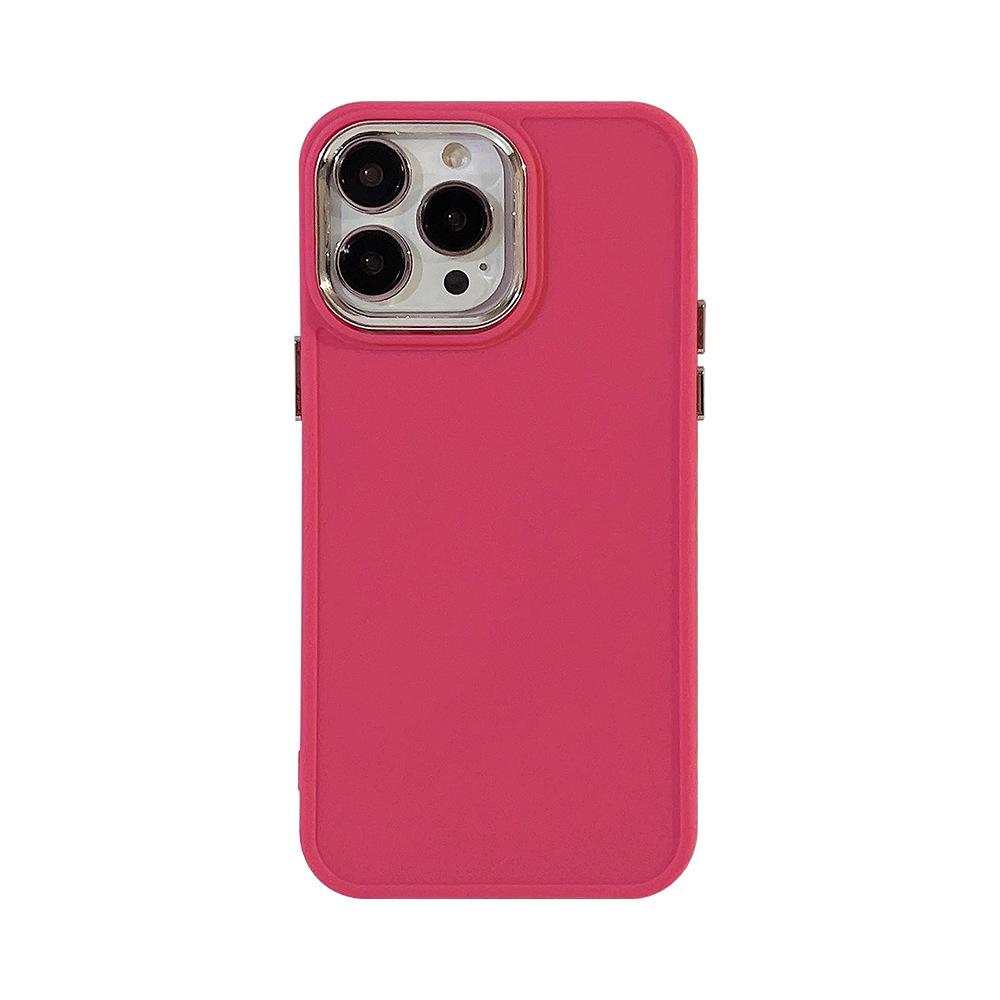 Electroplated Lens for IPhone16 for 17promax for Apple Phone Case 14 Silicone 11 Simple Solid Color