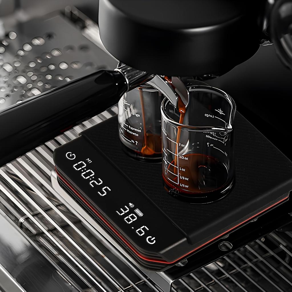 Весы для кофе с USB-зарядкой и таймером — точное приготовление эспрессо, водонепроницаемая силиконовая накладка, функция автоматического отсчета времени, аксессуары для варки кофе