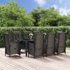 VidaXL 9-piece Garden Dining Set and Cushions Black Wicker, Dining Set, Dining Set 3185067