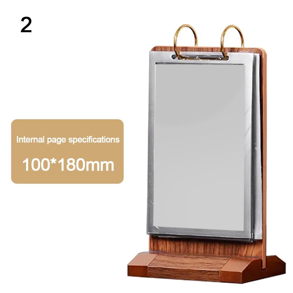 Wooden Desktop Display Stand T-Shaped a4/A5/A6 Dining Table Card Holder Convenient Dual-Sided Visibility Store Billboard