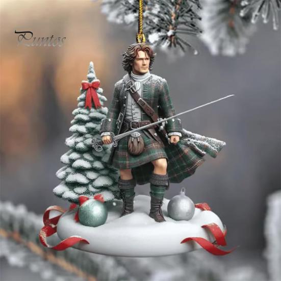 1/6 шт. Рождественское украшение Outlander, двухстороннее, для дома, офиса, для дома, рождественской елки, подвесное украшение для пары, для мужчин и женщин, акриловое украшение, подвеска