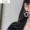Minimalist Hollowed Out Round Disc Clip Earrings For Women Statement Geometric Irregular Shape Clip On Earring No Pierced Hole