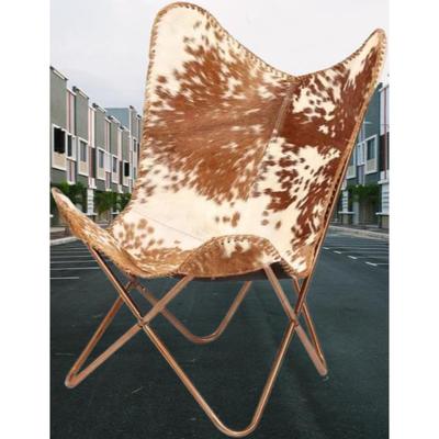 Кресло-бабочка из коровьей кожи ручной работы, кресло-стул с подлокотниками, раскладное, с акцентом