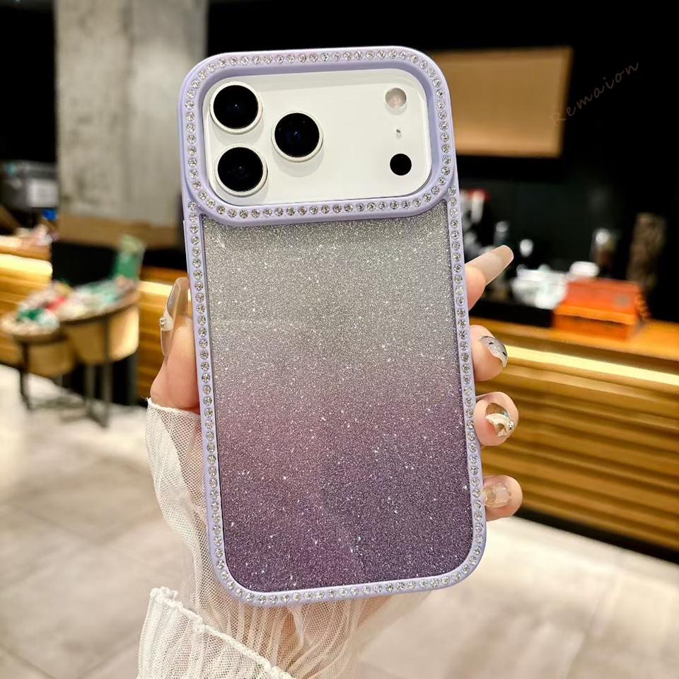 New Diamond Phone Case for iPhone 13 12 11 14 15 16 17 Pro Max Air 16 15 14 Plus Clear Bling Glitter Protector Shockproof Cover