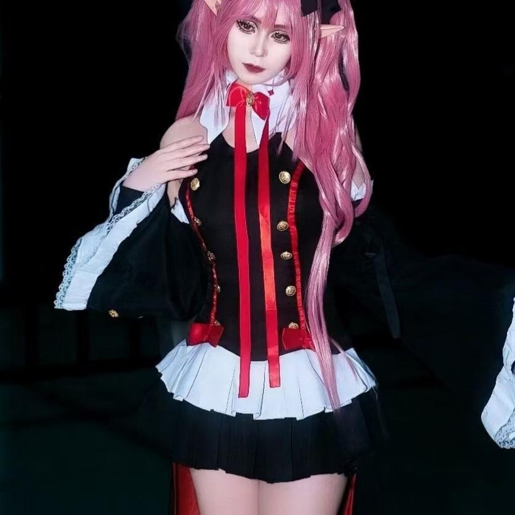 Серафим Конца Owari no Seraph Krul Tepes Косплей Костюм Униформа Парик Косплей Аниме Ведьма Вампир Хэллоуин Костюм Для Женщин