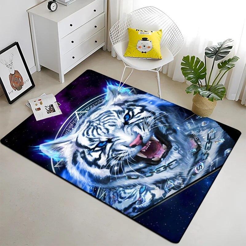 Ковер с принтом «Свирепый тигр» для гостиной, большой коврик, мягкий коврик, коврики для стульев для киберспорта, Alfombra, подарки, Прямая покупка, животное