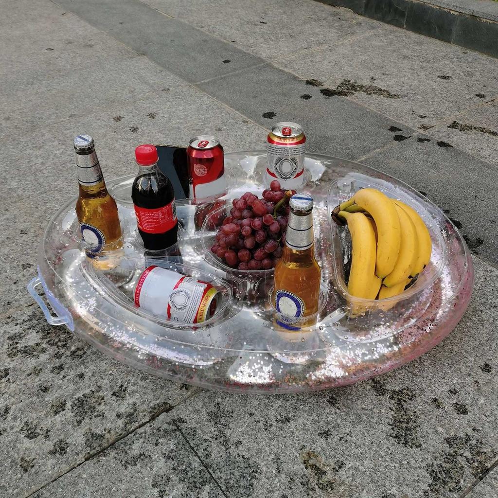 Надувной держатель для напитков, подстаканник, пористые фрукты, красное вино, мобильный телефон, вода, надувная ледяная кровать, тарелка для бассейна