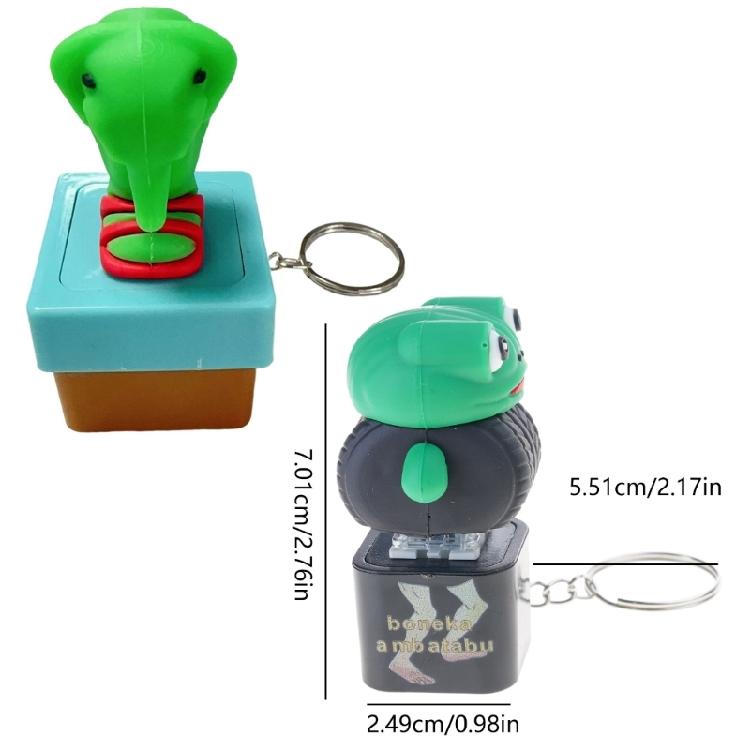 Portable Frogs/Elephant Keychain Press Toy with Sound Light Effects For Kids Stress Relief Gift Backpack Decoration