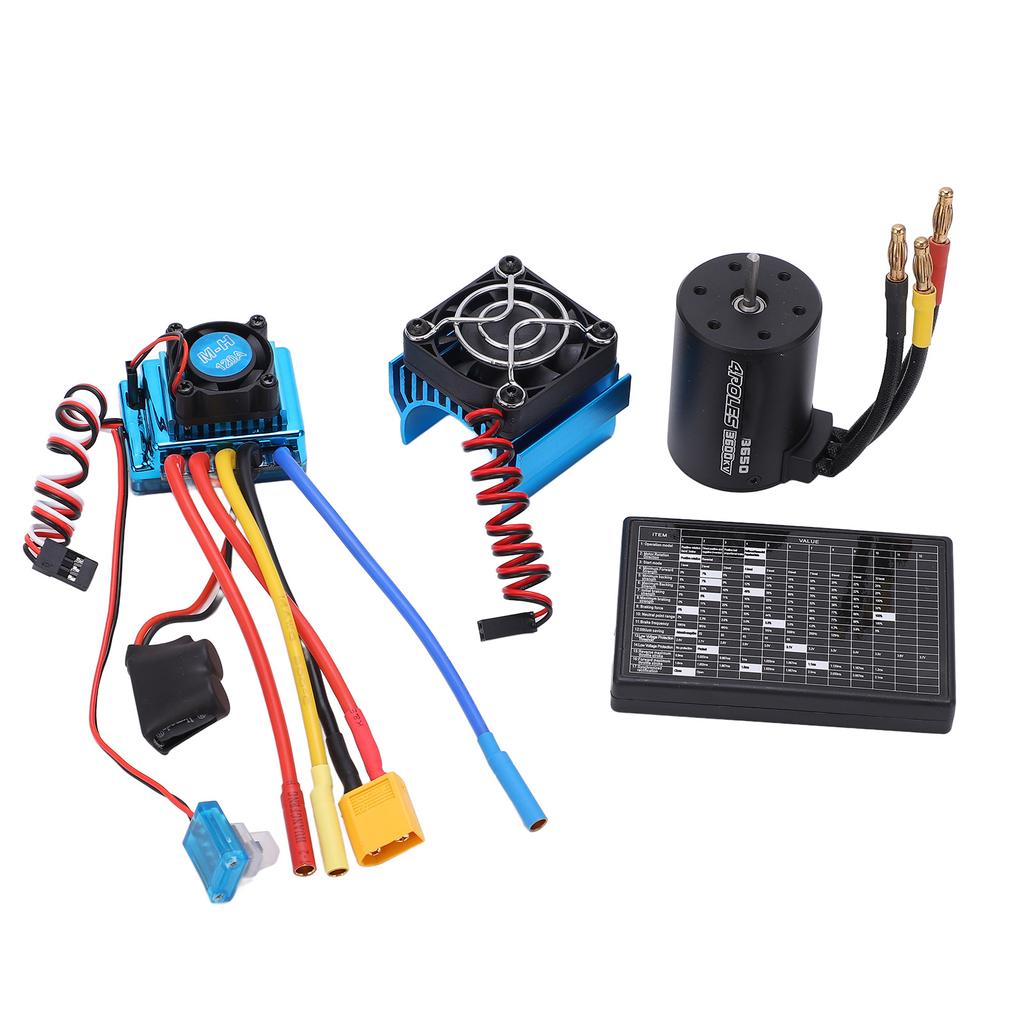 3650 3600KV Brushless Motor Professional Combo Motor ESC Combo with 4mm Banana Connector for 1/10
