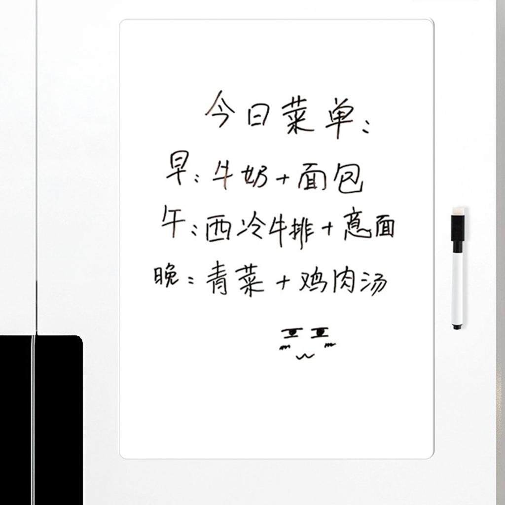 Магнитная наклейка на холодильник, стираемая, записываемая, мягкая, белая доска, наклейка с ручкой A3