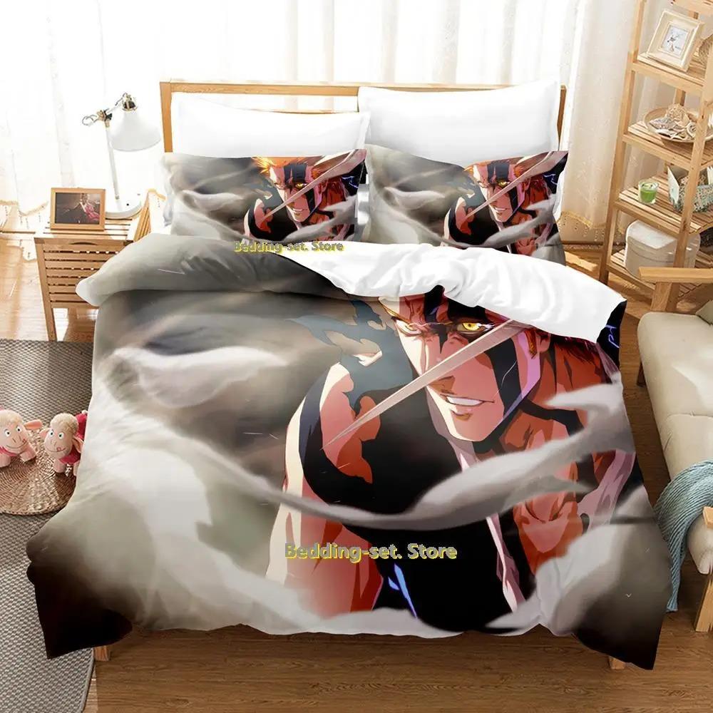 Новый комплект постельного белья с героями аниме Bleach, мультяшный, 3 предмета, пододеяльник для спальни взрослого или ребенка, классный дизайн