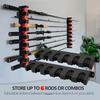 2pcs Wall Mounted Fishing Rod Storage Rack - Holds 6 Rods, Saves Space, Easy Access