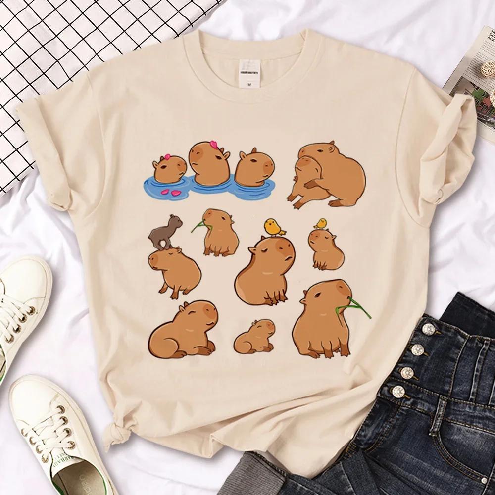 Капибара Capybara Футболки Мужские Y2K Дизайнерская Летняя Футболка Мальчик Y2k 2000-е Японская Одежда Кавайная Футболка Графический Топ Женский