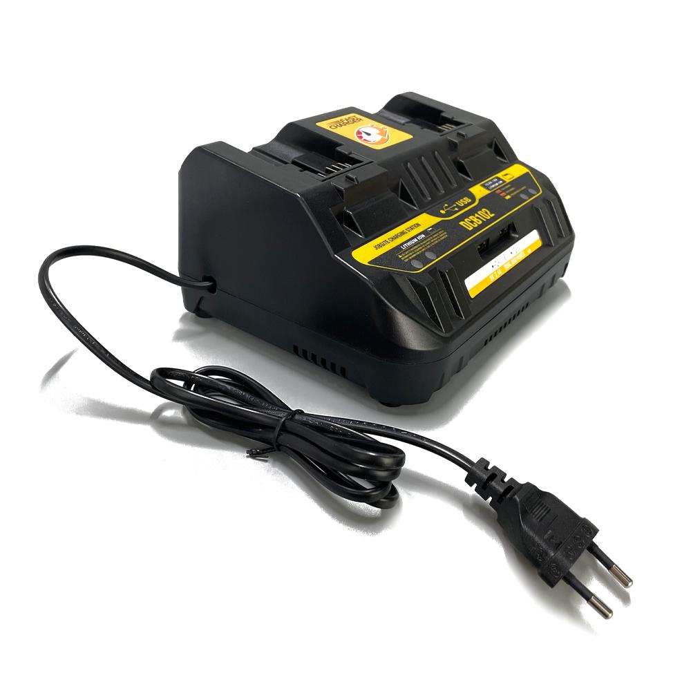 NEW Fast Charging DCB102 Li-ion Battery Charger For DeWalt 12V 14.4V 18V 20V DCB105 DCB200 Double Charging Postion with USB Port