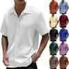 Мужская летняя рубашка с воротником и коротким рукавом, мужская повседневная модная рубашка с коротким рукавом