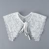 Women Hollow Out White Embroidery Fake Collar Shawls Dress Detachable Collar Vintage Shoulder Wraps False Collar Shawls Cape