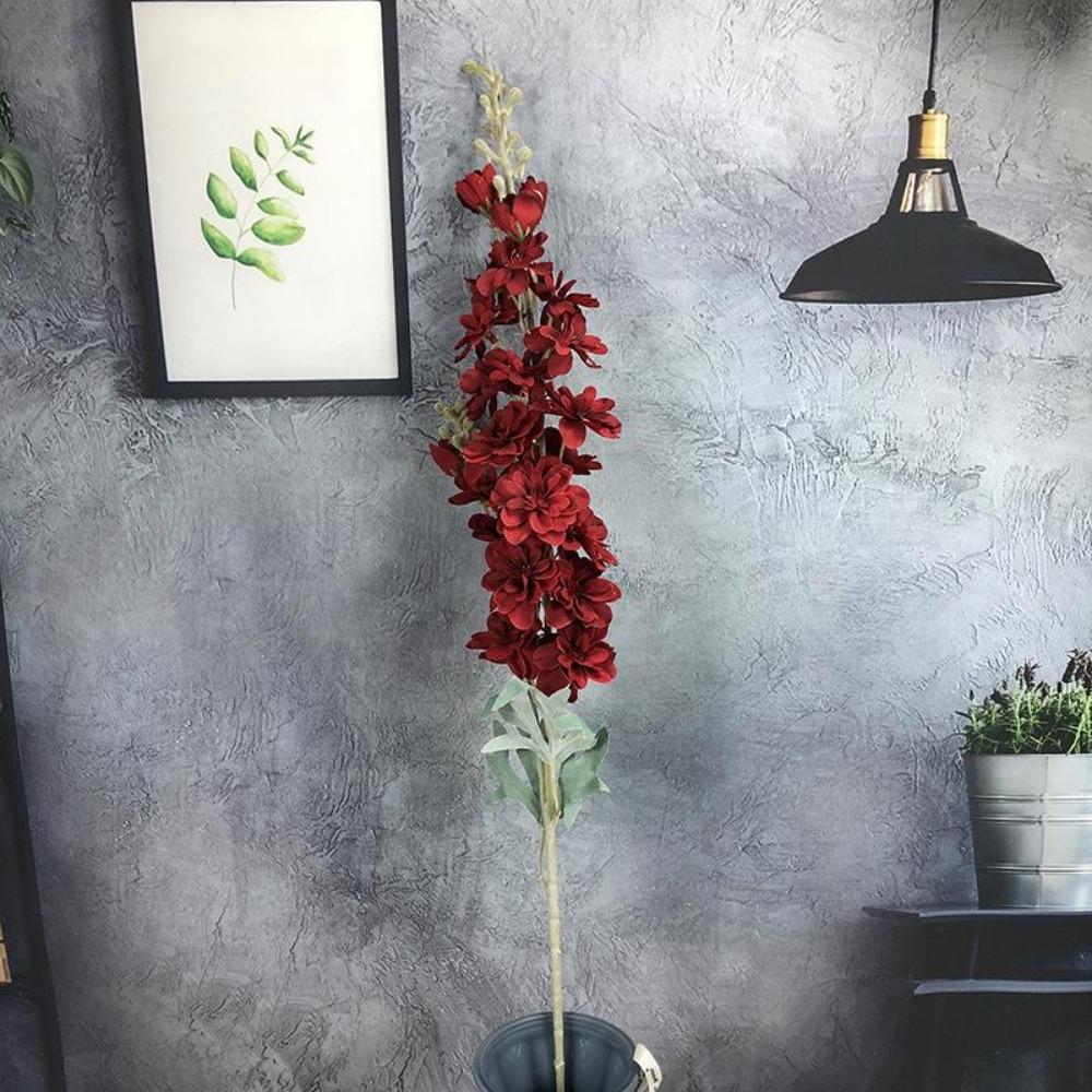 Искусственные флокированные дельфиниумы, имитация цветов, свадебная цветочная композиция, двузубый крупный дельфиниум, украшение для отеля, искусственный ф