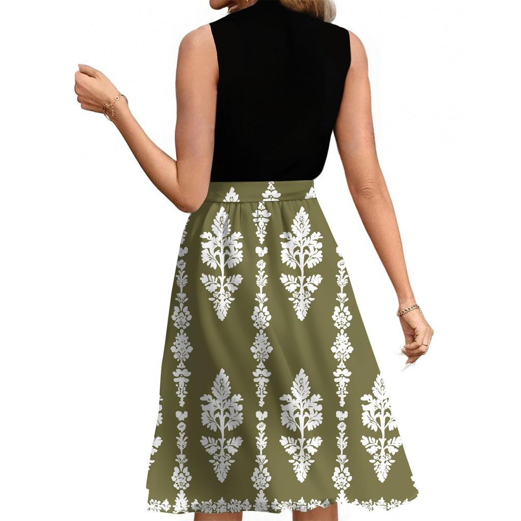 Женское модное повседневное короткое платье без рукавов со шнуровкой и круглым вырезом