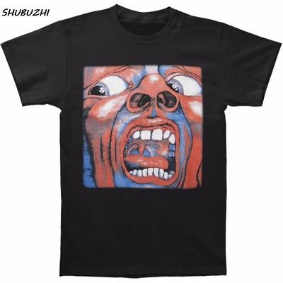 Летний стиль Топы Рабочие рубашки Новинка King Crimson Мужская футболка In The Court of The Crimson King Круглый вырез Короткий рукав Мужские футболки
