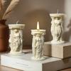 3D Roman Princess Cylindrical Candle Silicone Molds Greek Athena Statue DIY Minimalist Column Gift Gypsum Resin Mold Home Decor