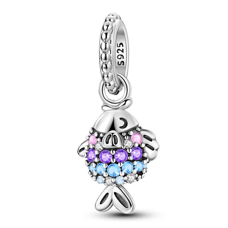 Лето S925 серебряный цвет ракушка жемчуг рыбий хвост светящийся океан серии Подвески бусины подходят S925 оригинальные браслеты DIY ювелирные изделия